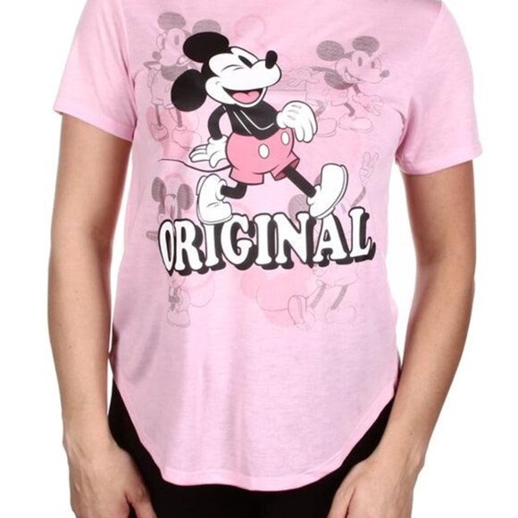Girls Disney MICKEY Mouse Pink Bow T-Shirt Size M - Picture 1 of 8